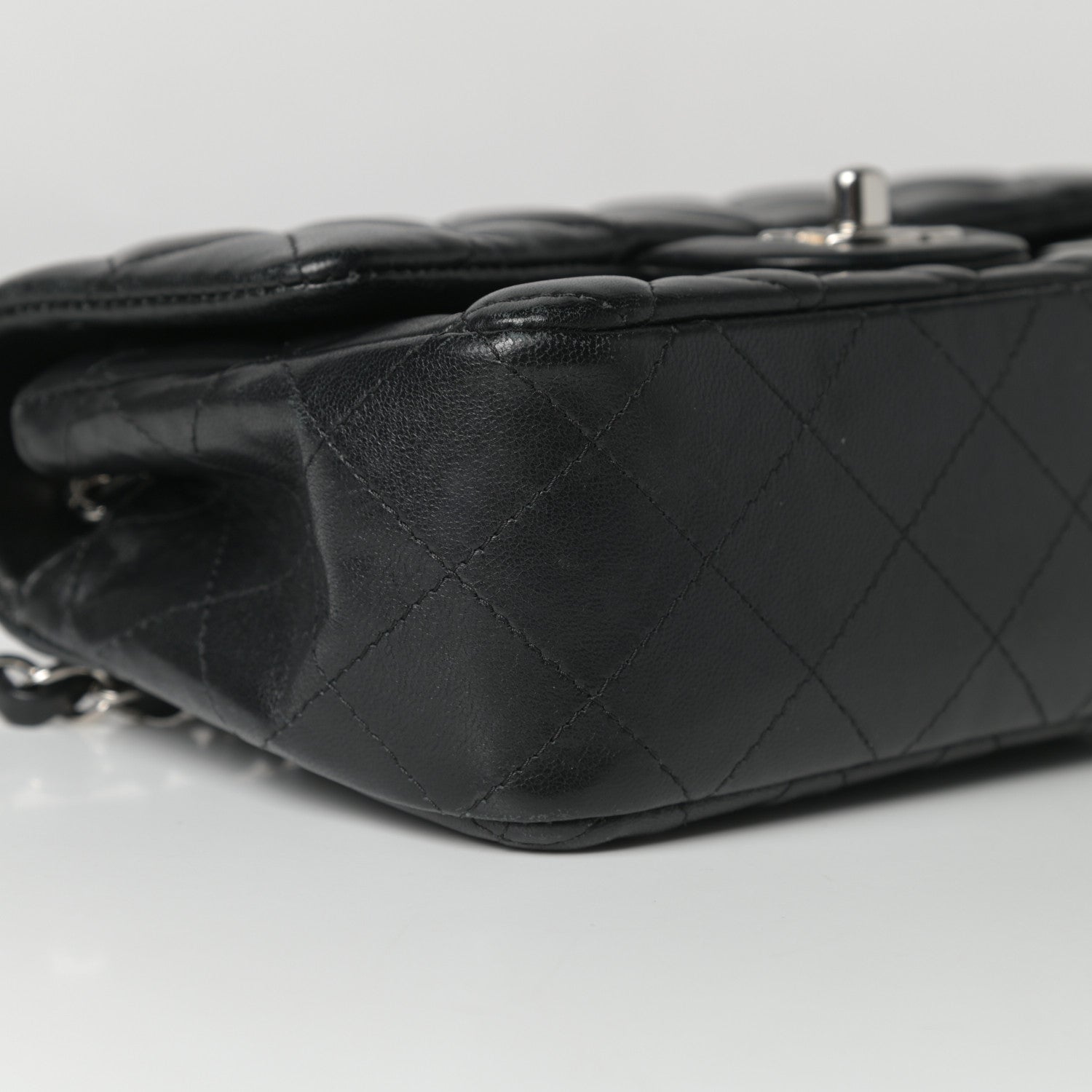 Chanel Lambskin Quilted Mini Rectangular Flap Black 9 of 14