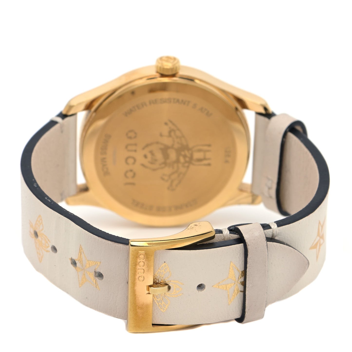 Stainless Steel Calfskin 38mm G-Timeless Bee Star Quartz Watch White