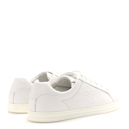 Fendi Vitello Karligraphy Embossed Low Top Sneakers 9 White 5 of 10