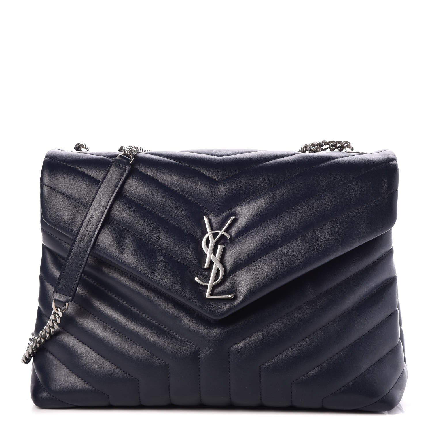Saint Laurent Calfskin Y Quilted Monogram Medium Loulou Chain Satchel Medium Blue 1 of 8