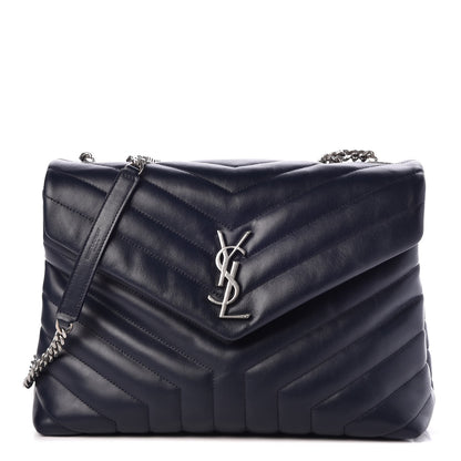 Saint Laurent Calfskin Y Quilted Monogram Medium Loulou Chain Satchel Medium Blue 1 of 8