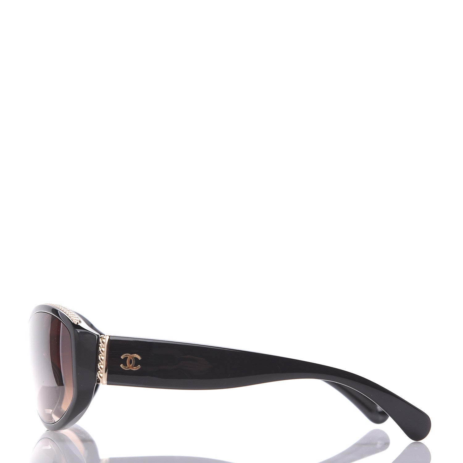 Chanel Shield Sunglasses 6052 Black Gold 2 of 7