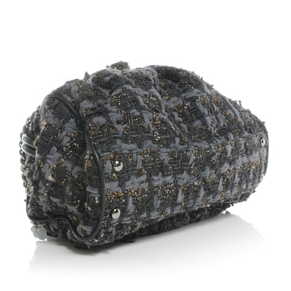 Chanel Tweed Paris NY Framed Pleated Pouch Bag Grey 4 of 9