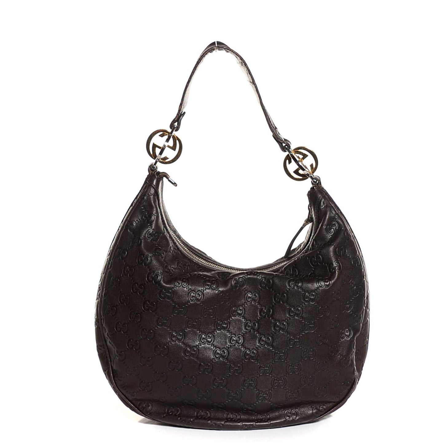 Guccissima Medium GG Twins Hobo Dark Brown