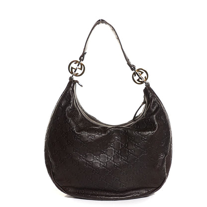 Gucci Guccissima Medium GG Twins Hobo Dark Brown 1 of 9