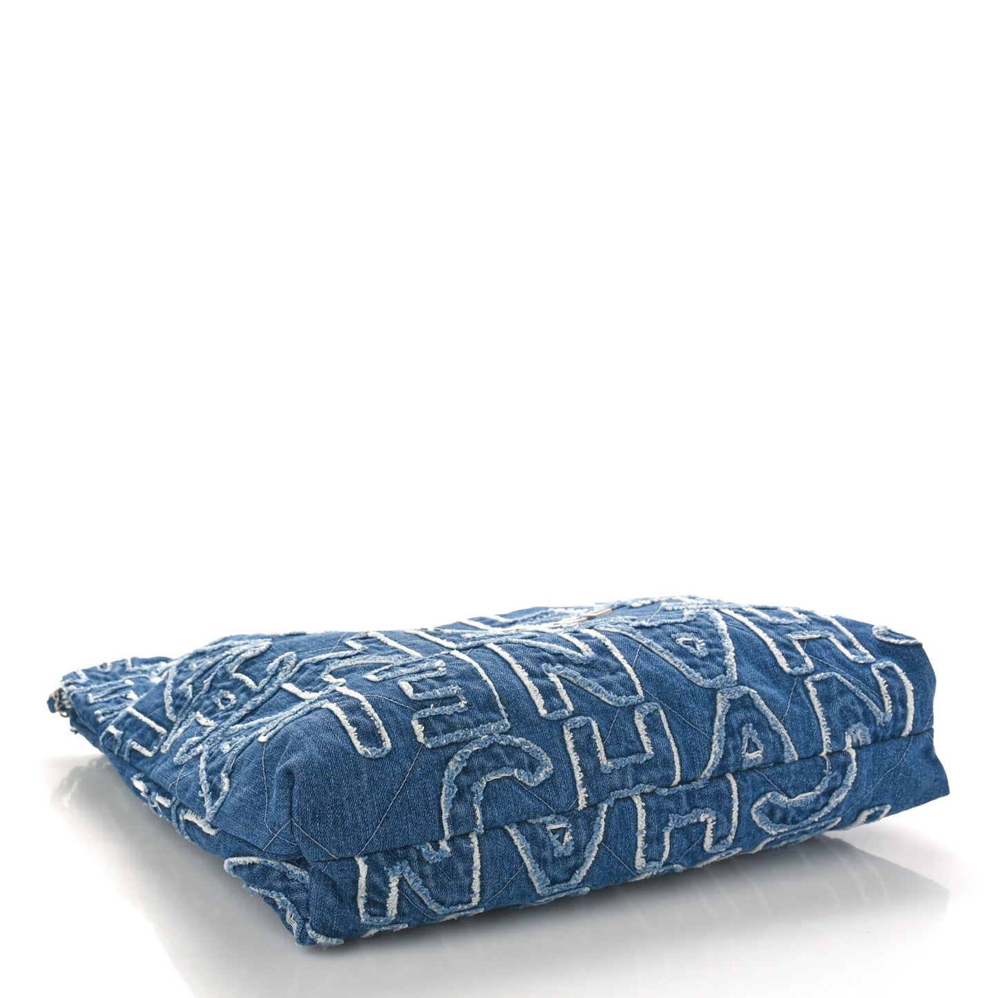Denim Patchwork Quilted Chanel 22 Blue