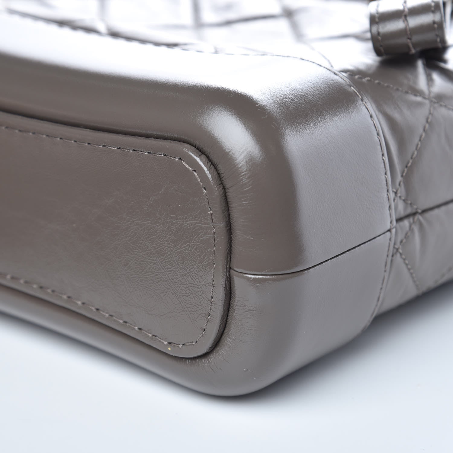 Chanel Aged Calfskin Quilted Small Gabrielle Hobo Grey 9 of 10