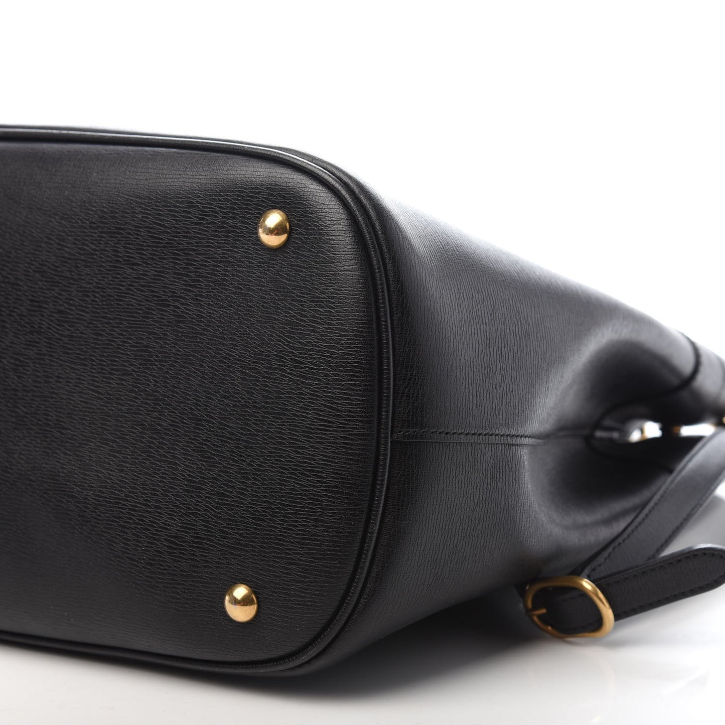 Textured Calfskin Large Bright Bit Tote Black