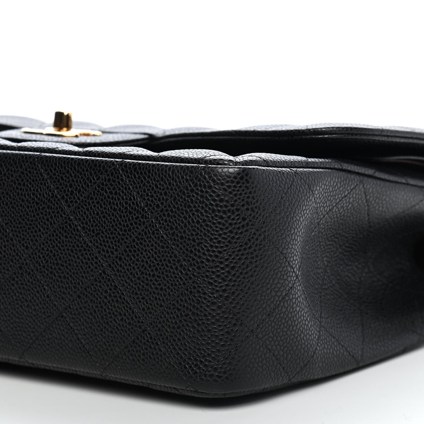 Caviar Quilted Jumbo Double Flap Black