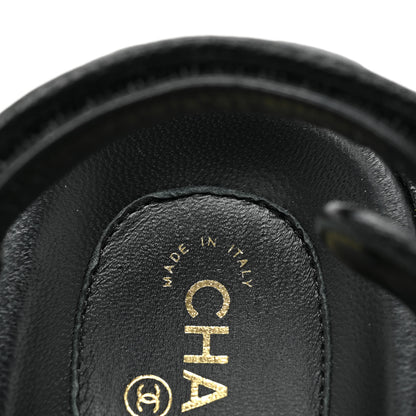 Chanel Grained Calfskin Velcro Dad Sandals 36.5 Black 8 of 10