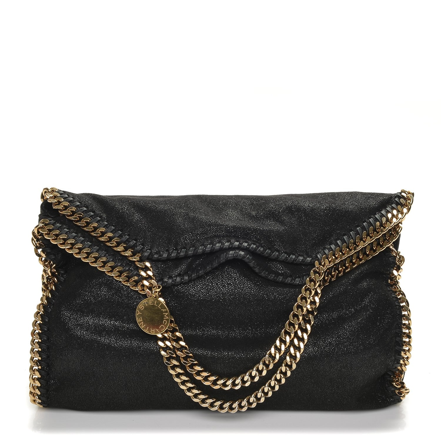 Stella McCartney Metallic Shaggy Deer Falabella Fold Over Tote Black 1 of 5