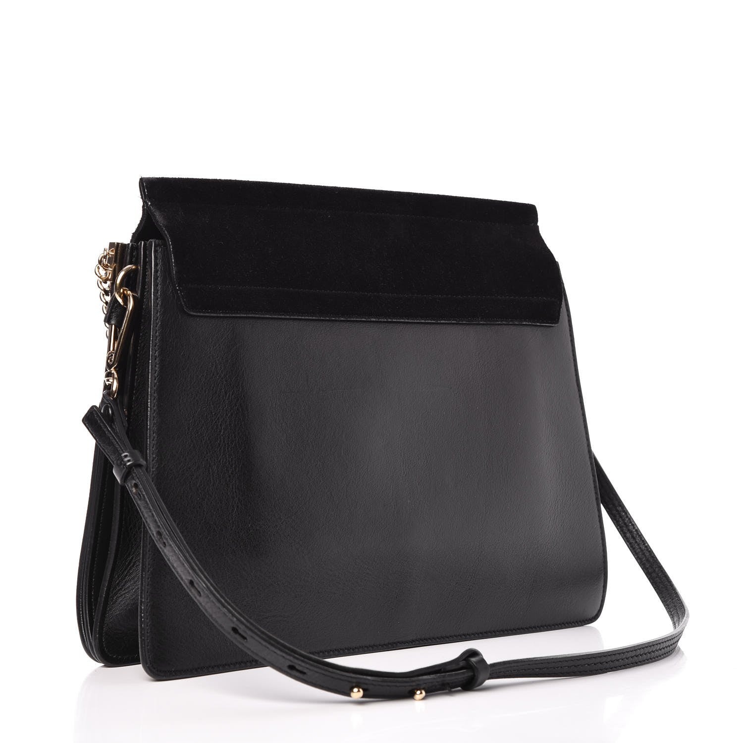Chloe Suede Calfskin Medium Faye Shoulder Bag Black 3 of 9