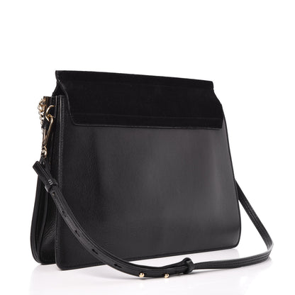 Chloe Suede Calfskin Medium Faye Shoulder Bag Black 3 of 9