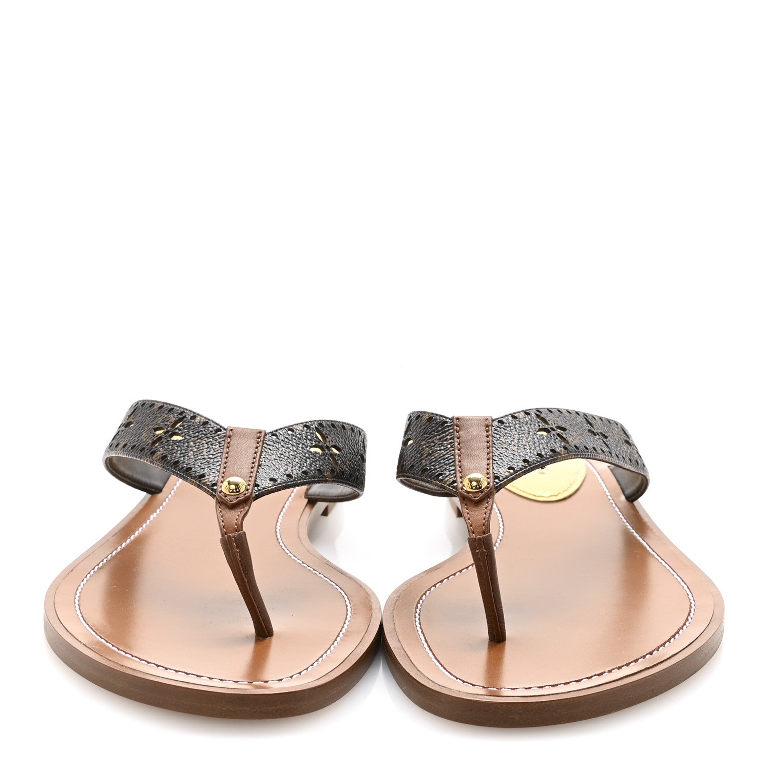 Louis Vuitton Monogram Sunny Flat Thong Sandals 40 Brown 3 of 9