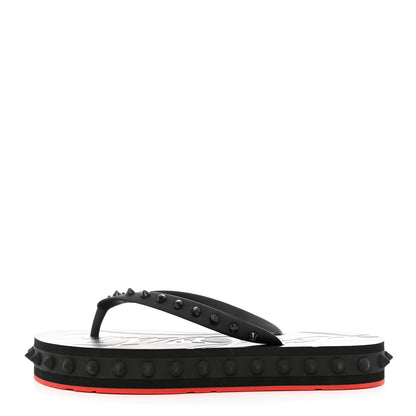 Christian Louboutin Rubber Spike Loubi Flip Flip Platform Sandals 39 Black 1 of 8