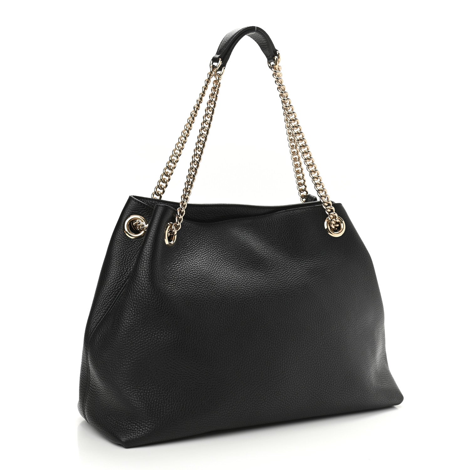 Gucci Pebbled Calfskin Medium Soho Chain Shoulder Bag Black 2 of 9