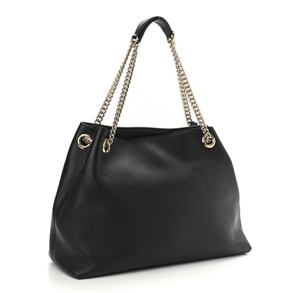 Gucci Pebbled Calfskin Medium Soho Chain Shoulder Bag Black 2 of 9