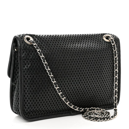 Chanel Metallic Perforated Calfskin Small Up In The Air Flap Black 3 of 10