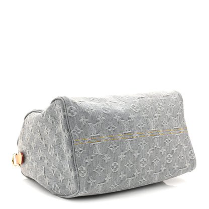 Louis Vuitton Monogram Denim Speedy Soft 30 Washed Gray 4 of 9