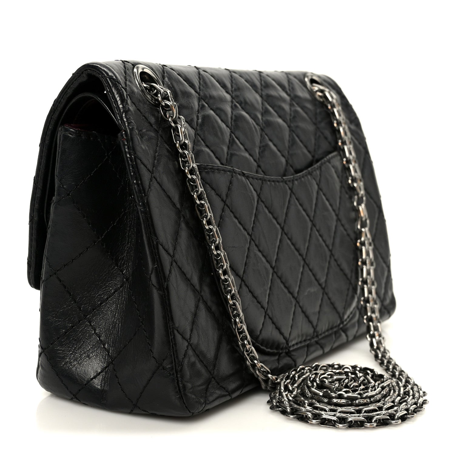 Chanel Aged Calfskin Quilted 2.55 Reissue 225 Flap Black 3 of 10
