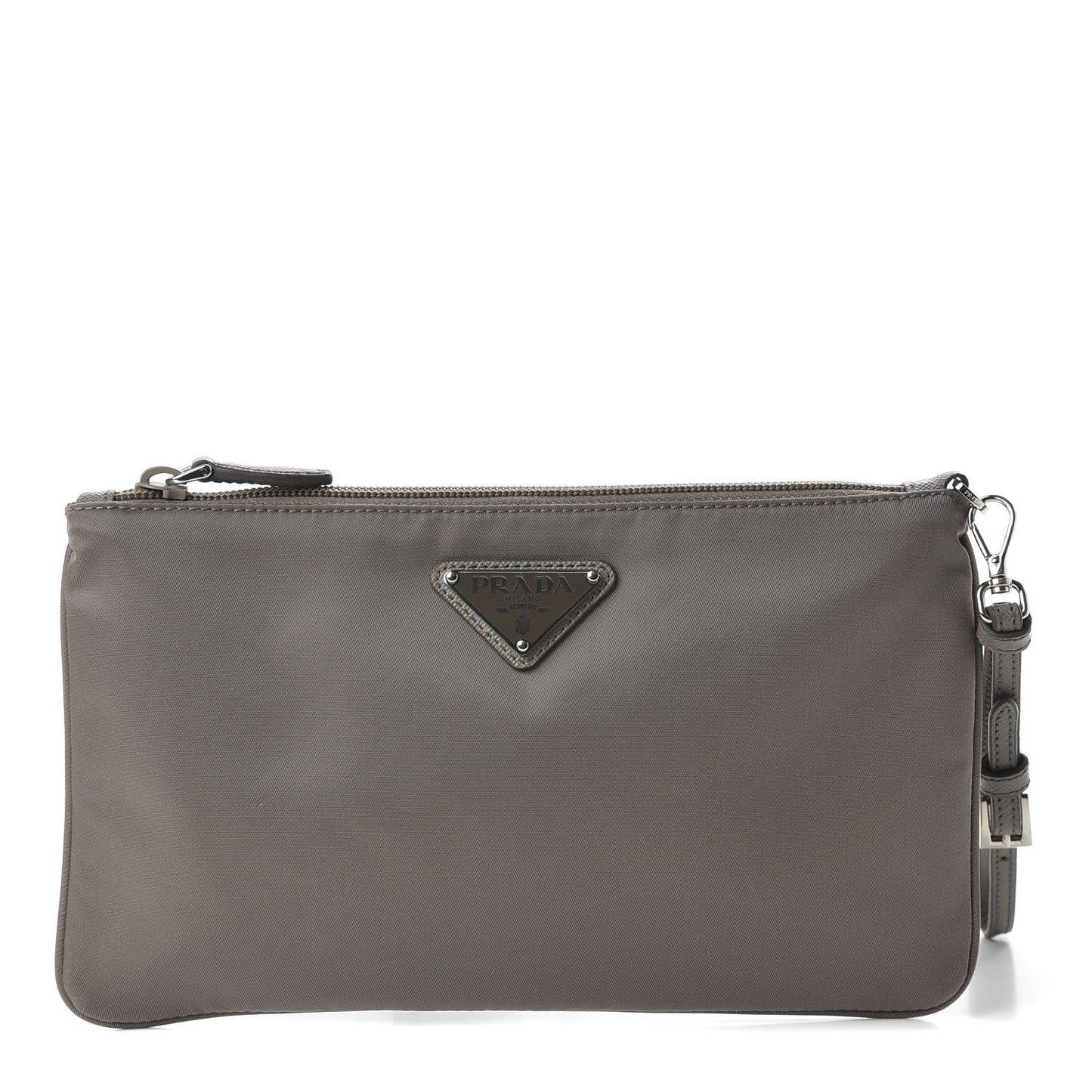 Tessuto Nylon Saffiano Wristlet Argilla
