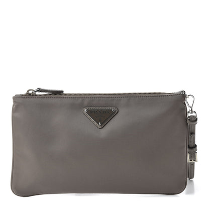 Prada Tessuto Nylon Saffiano Wristlet Argilla 1 of 7