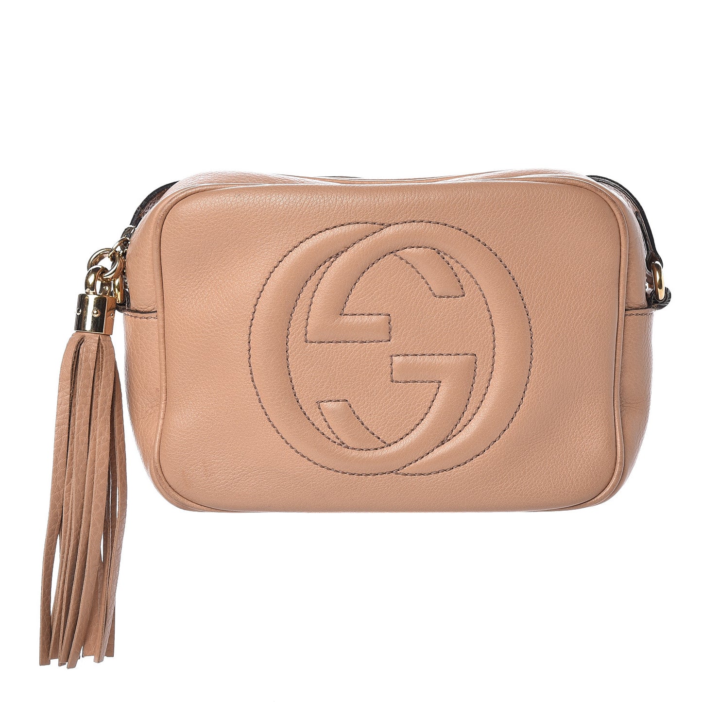 Pebbled Calfskin Small Soho Disco Bag Camelia