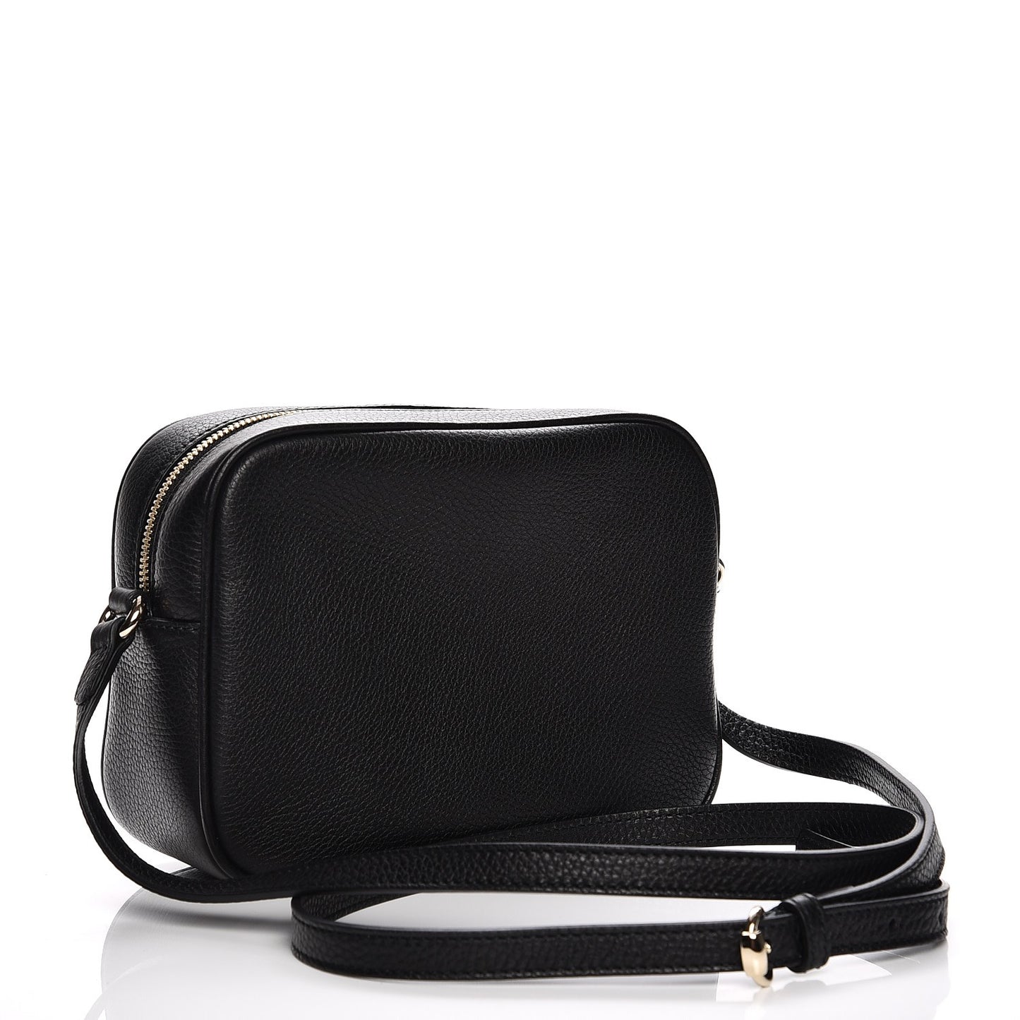 Pebbled Calfskin Small Soho Disco Bag Black