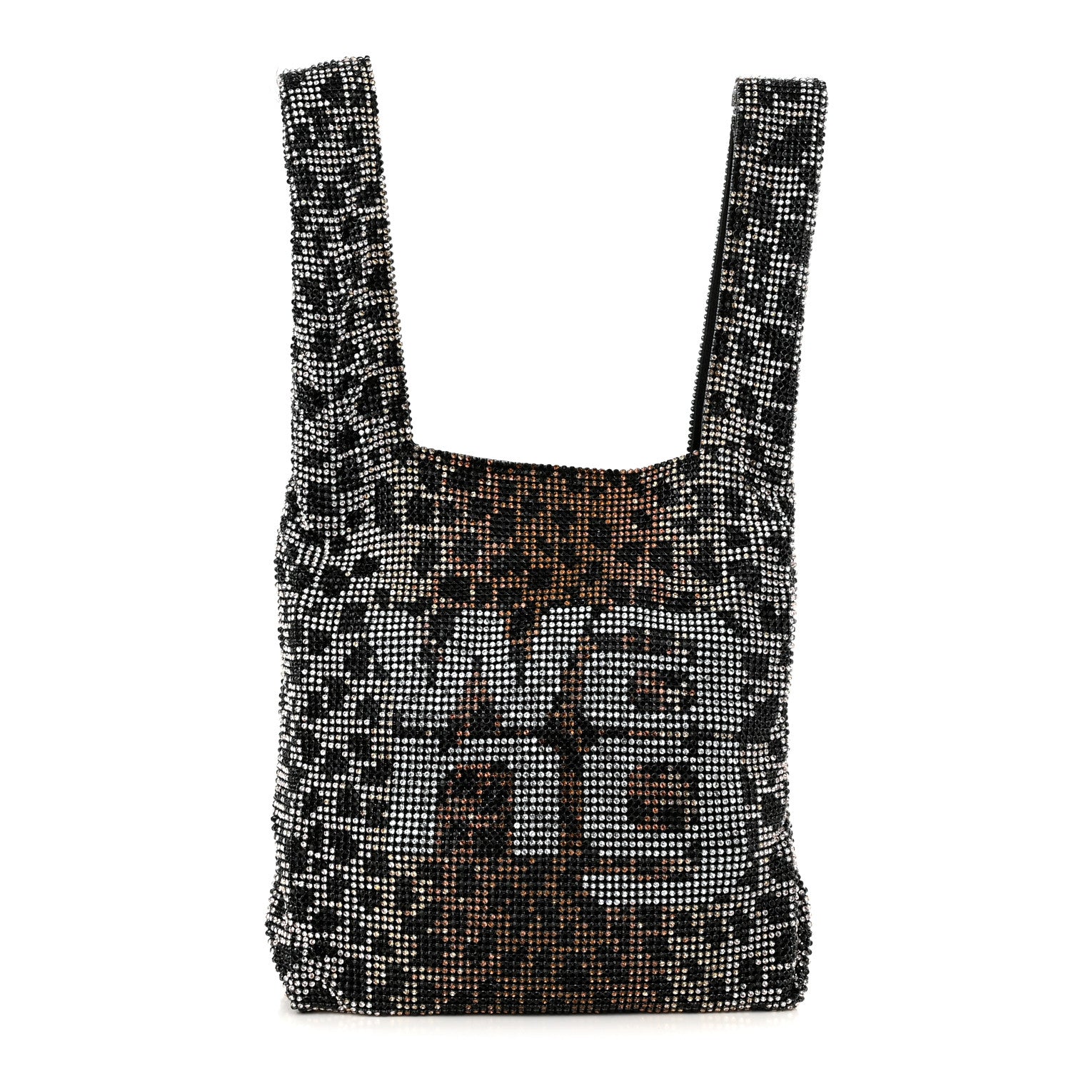 Alexander Wang Crystal Leopard Mini Wanglock Shopper Black Brown 1 of 9