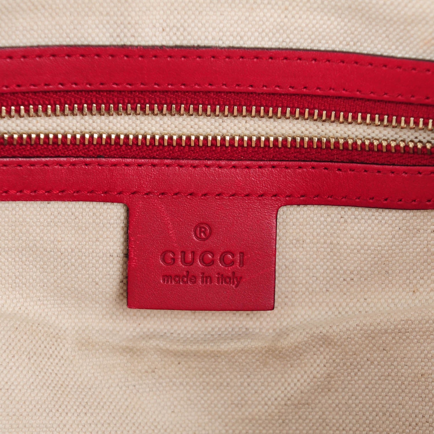 Gucci Monogram Medium Joy Boston Beige Red 7 of 8
