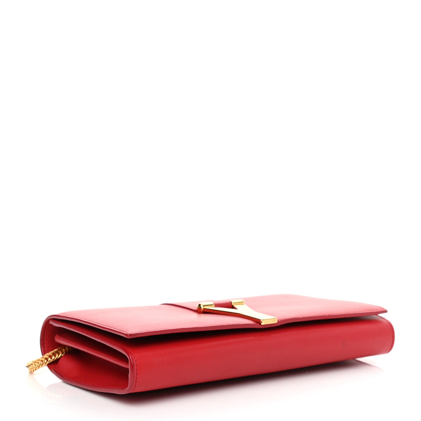 Calfskin Classic Y Ligne Chain Wallet Vermillion