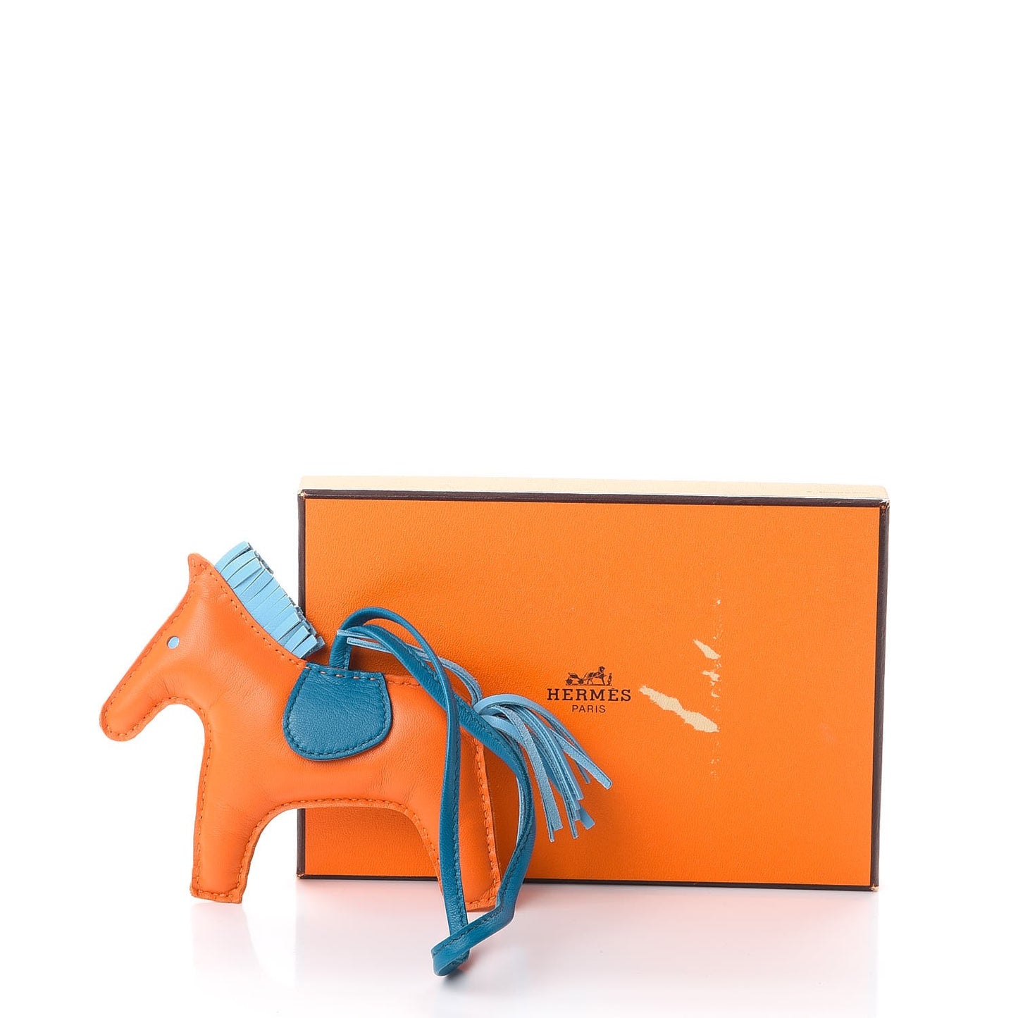 Milo Lambskin Grigri Rodeo Horse Bag Charm MM Feu Celeste Bleu Izmir