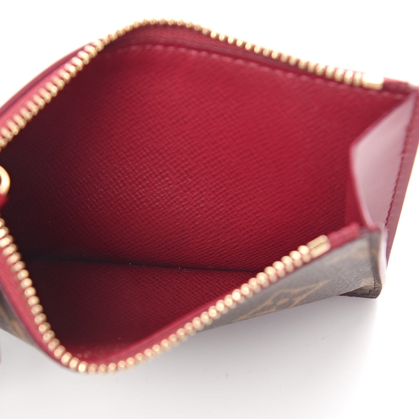 Monogram Zipped Card Holder Fuchsia
