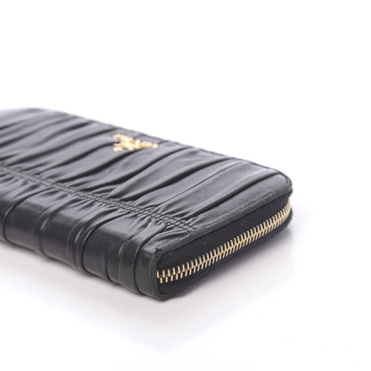Prada Nappa Gaufre Zip Around Wallet Black 9 of 10