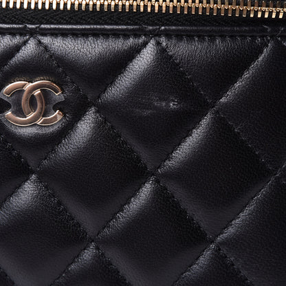 Chanel Lambskin Quilted Small Vanity Case With Chain Black 12 of 13