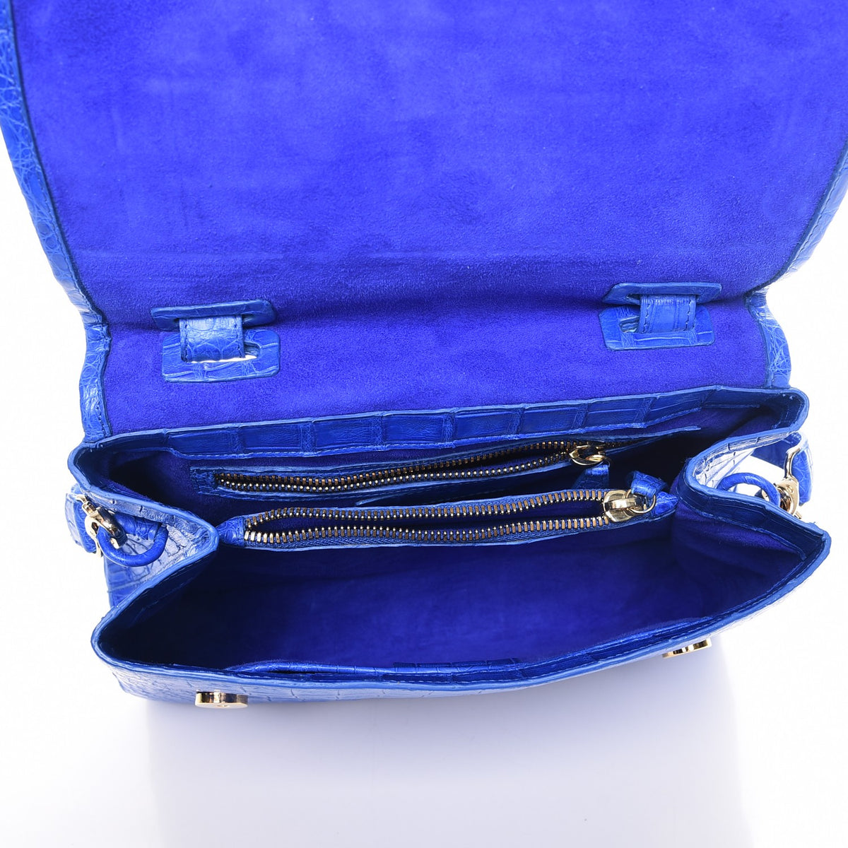 Nancy Gonzalez Matte Crocodile Top Handle Shoulder Bag Blue 7 of 13