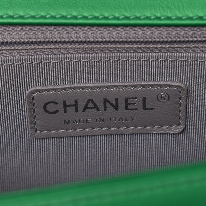 Chanel Metallic Calfskin Quilted New Medium Boy Flap Green 6 of 9