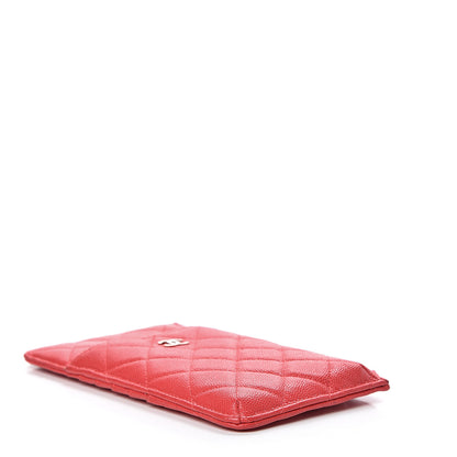 Chanel Caviar Quilted Classic Flat Wallet Pouch Dark Pink 3 of 6