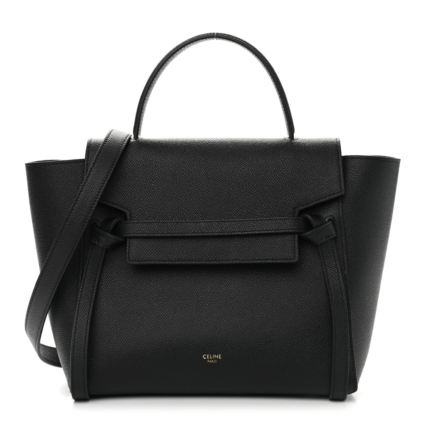Grained Calfskin Micro Belt Bag Black