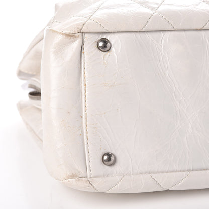 Chanel Glazed Crackled Calfskin Small Reissue Tote White 15 of 20