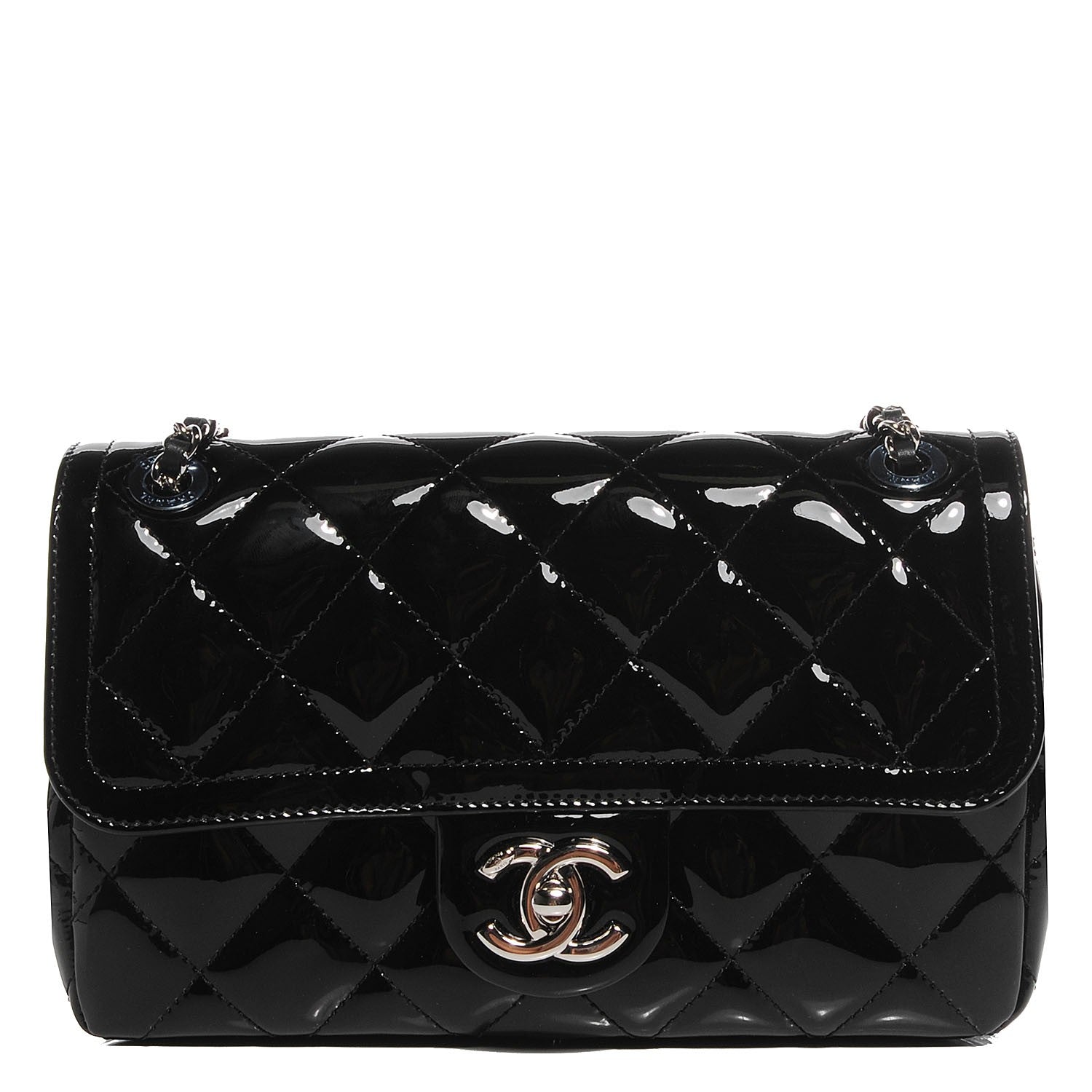 Chanel Patent Quilted Small Coco Shine Flap Black 1 of 9