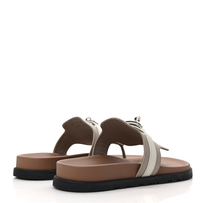 Hermes Calfskin Womens Empire Sandals 39 Beige Mastic Beige Glaise 4 of 8
