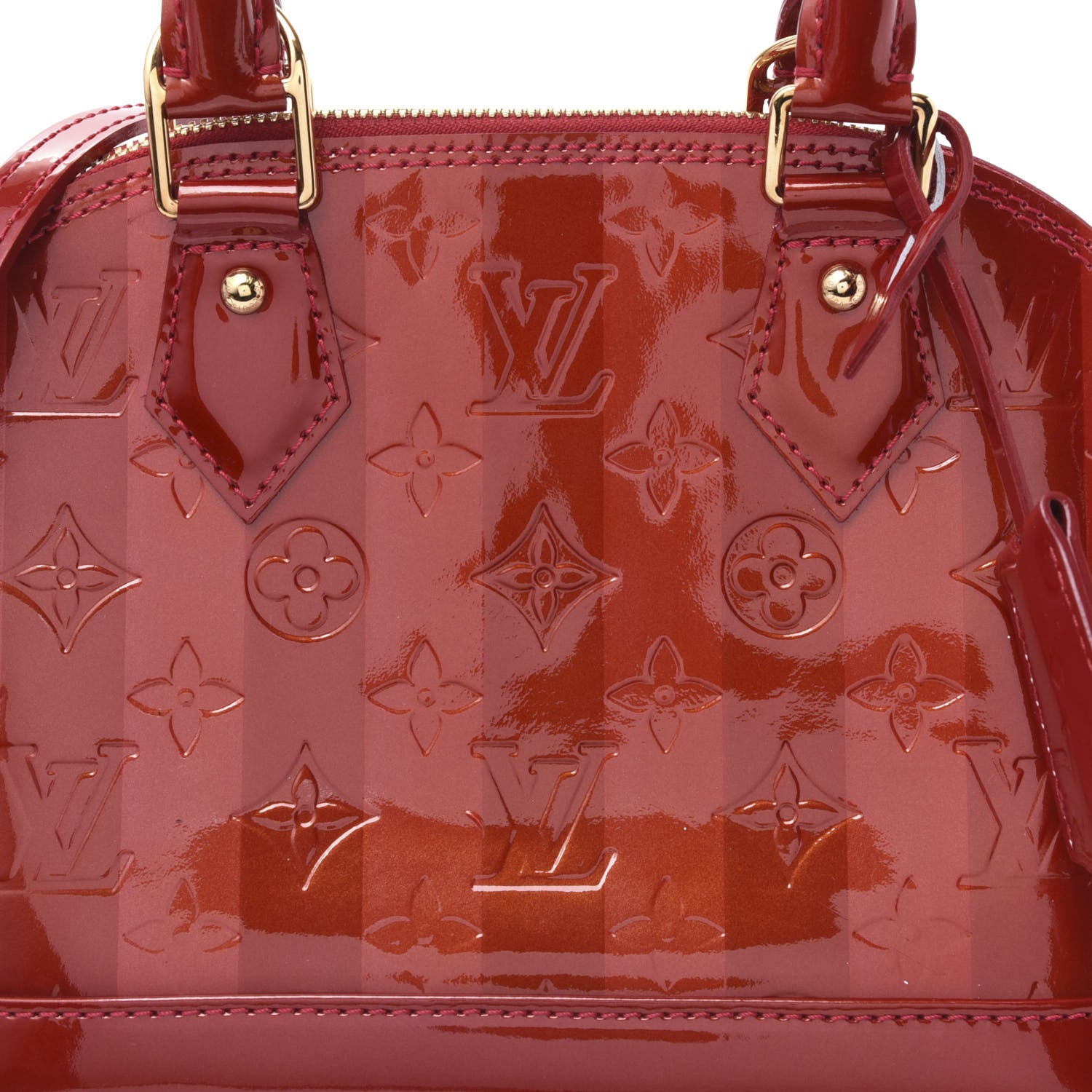 Louis Vuitton Vernis Rayures Alma BB Pomme D'Amour 8 of 8