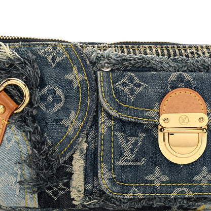 Louis Vuitton LOUIS VUITTON Monogram Denim Patchwork Pouchy Blue 7 of 9