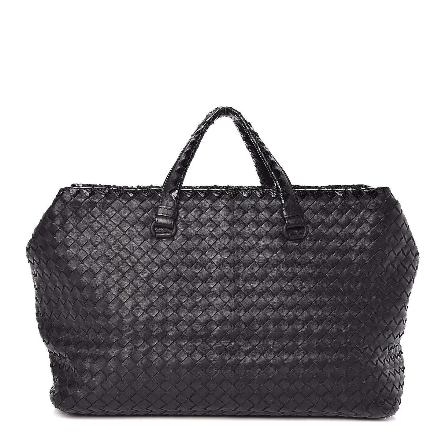 Nappa Intrecciato Ayers Brick Tote Black