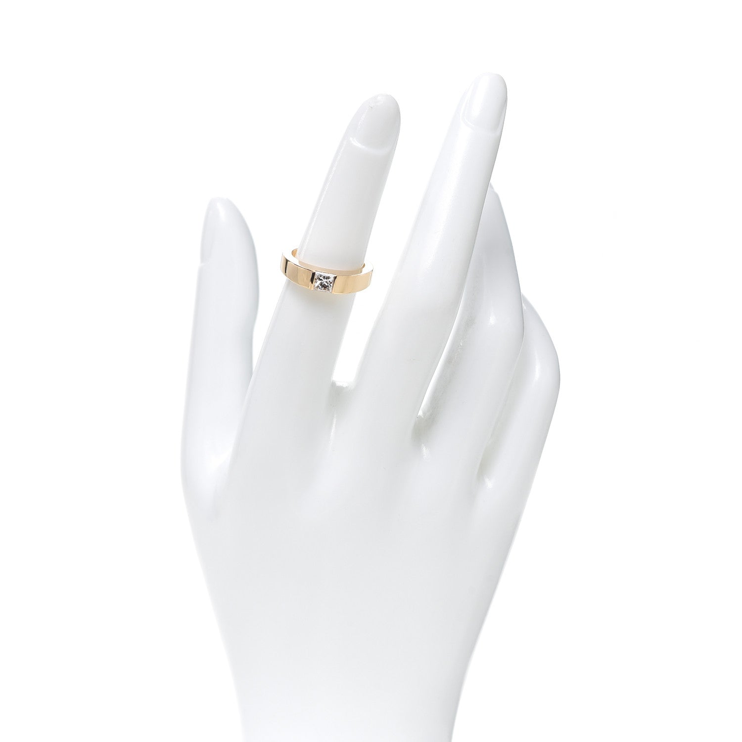 Cartier 18K Yellow Gold Diamond .50ct Tank Solitaire Ring 50 5.25 2 of 5