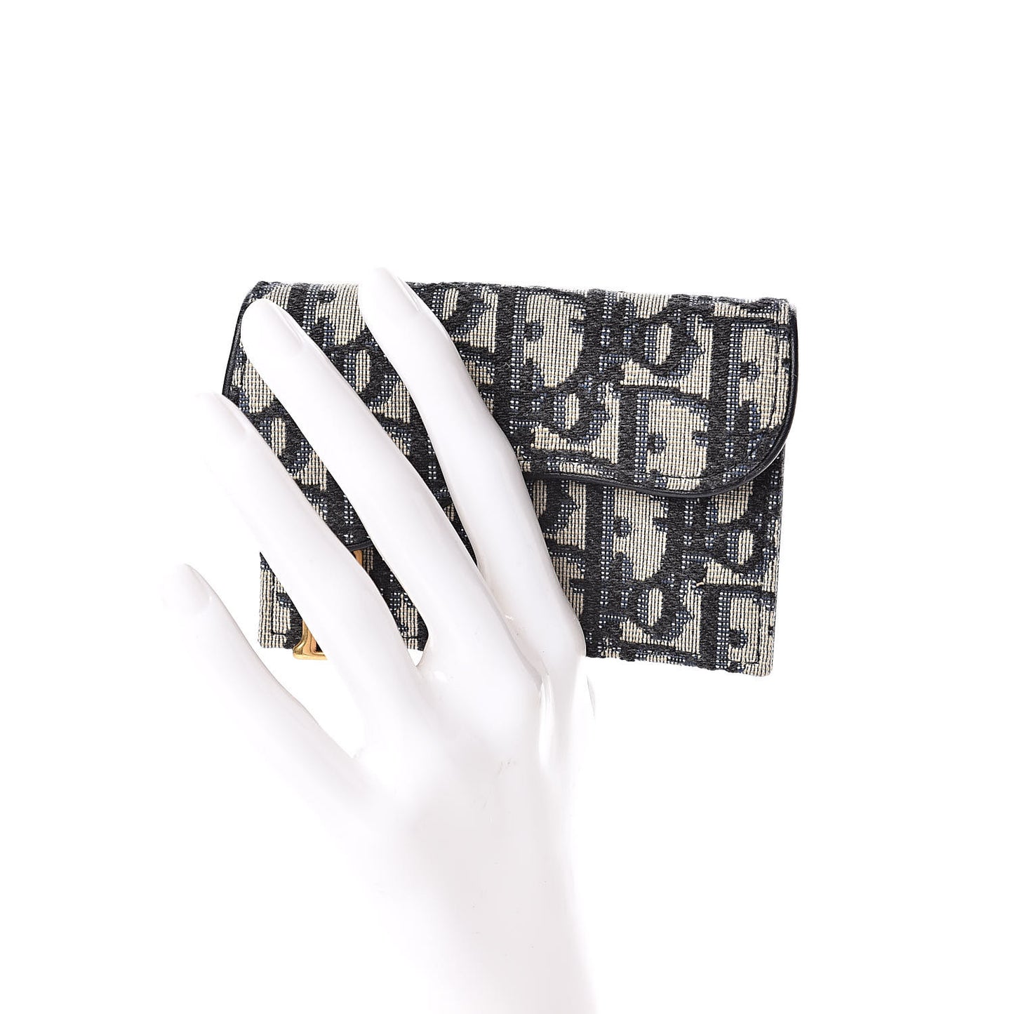 Oblique Saddle Card Holder Blue