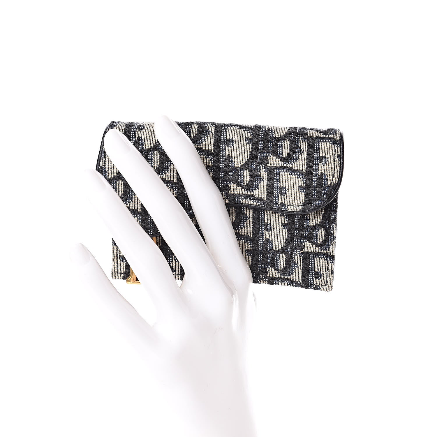 Christian Dior Oblique Saddle Card Holder Blue 2 of 8