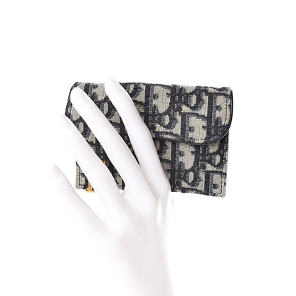 Christian Dior Oblique Saddle Card Holder Blue 2 of 8