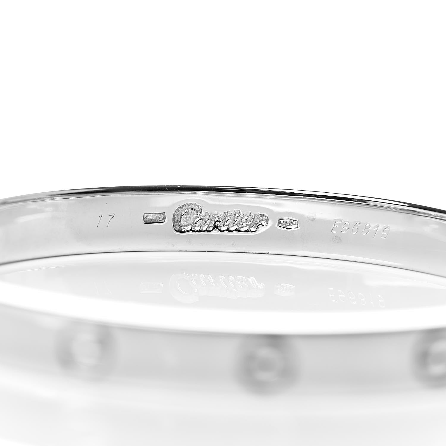 Cartier 18K White Gold LOVE Bracelet 17 5 of 6